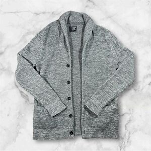 Abercrombie & Fitch Cardigan Button Shawl Collar Wool Blend Grey Knit Men Size S